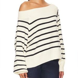 NWT WeWoreWhat Striped One Shoulder Sweater